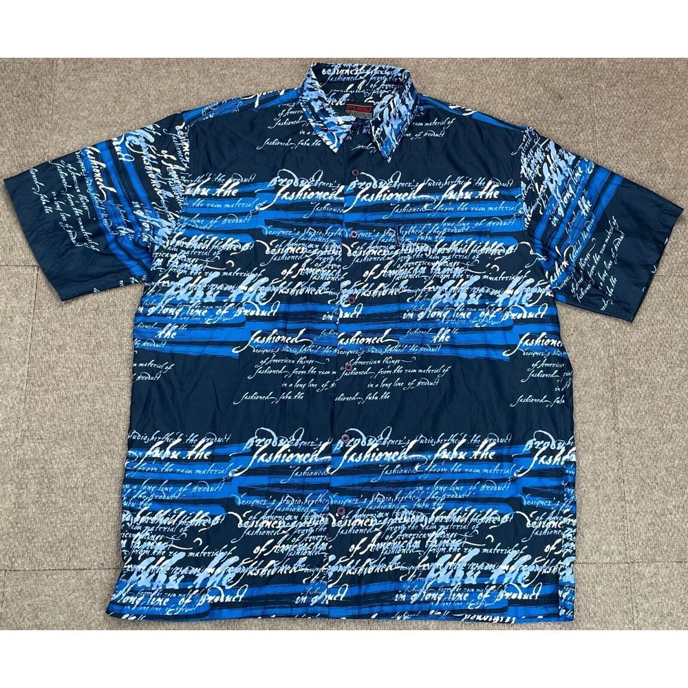 Fubu Vintage Men's‎ Button Up Short Sleeve Hawaiian Shirt Size XXL
